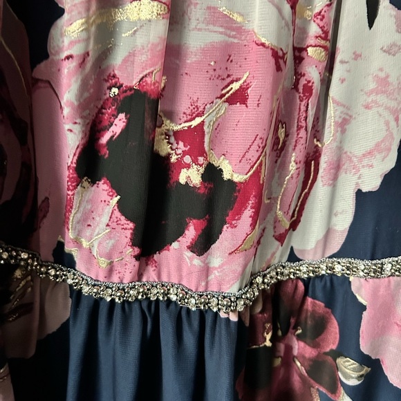 SLNY Pink long floral Sundress size 10 - Picture 6 of 8